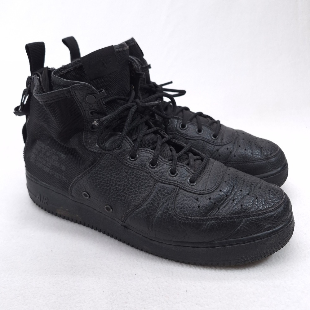 Nike SF Air Force 1 Mid Black Leather Urban Utility FTWR 917753-005 Mens 13